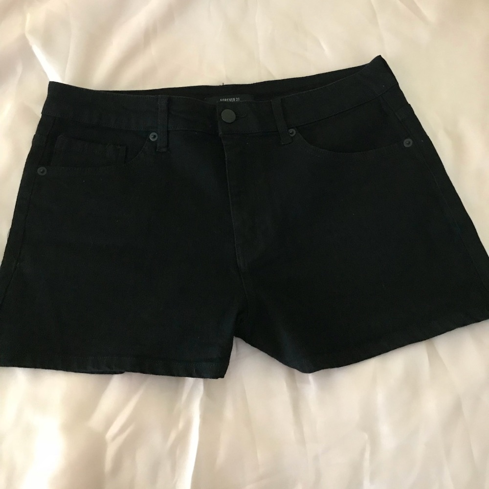 Black jean shorts
